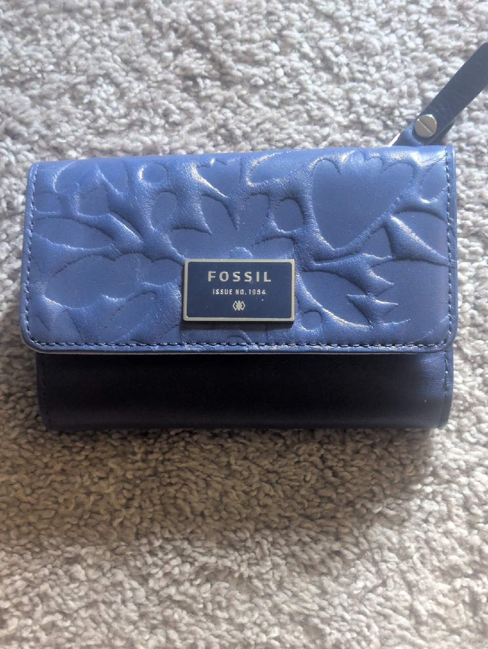 Fossil Navy Leather Wallet